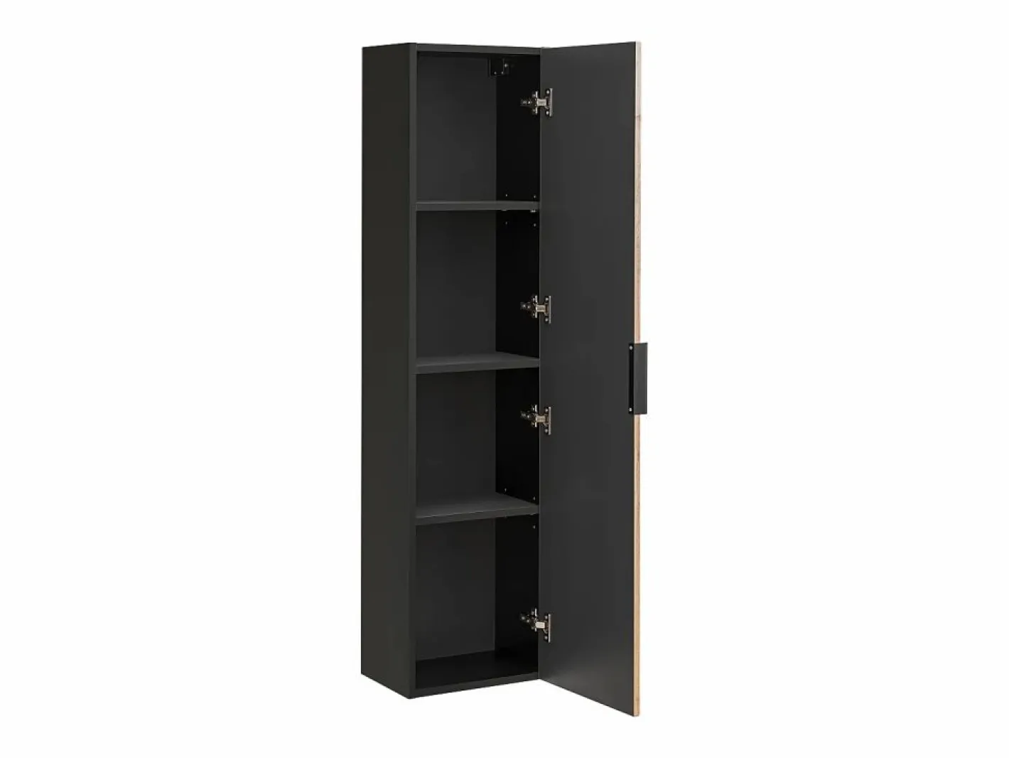 Mueble suspendido y lavabo + columna natural claro y negro, 60 cm, MADELA^Vente-unique Clearance