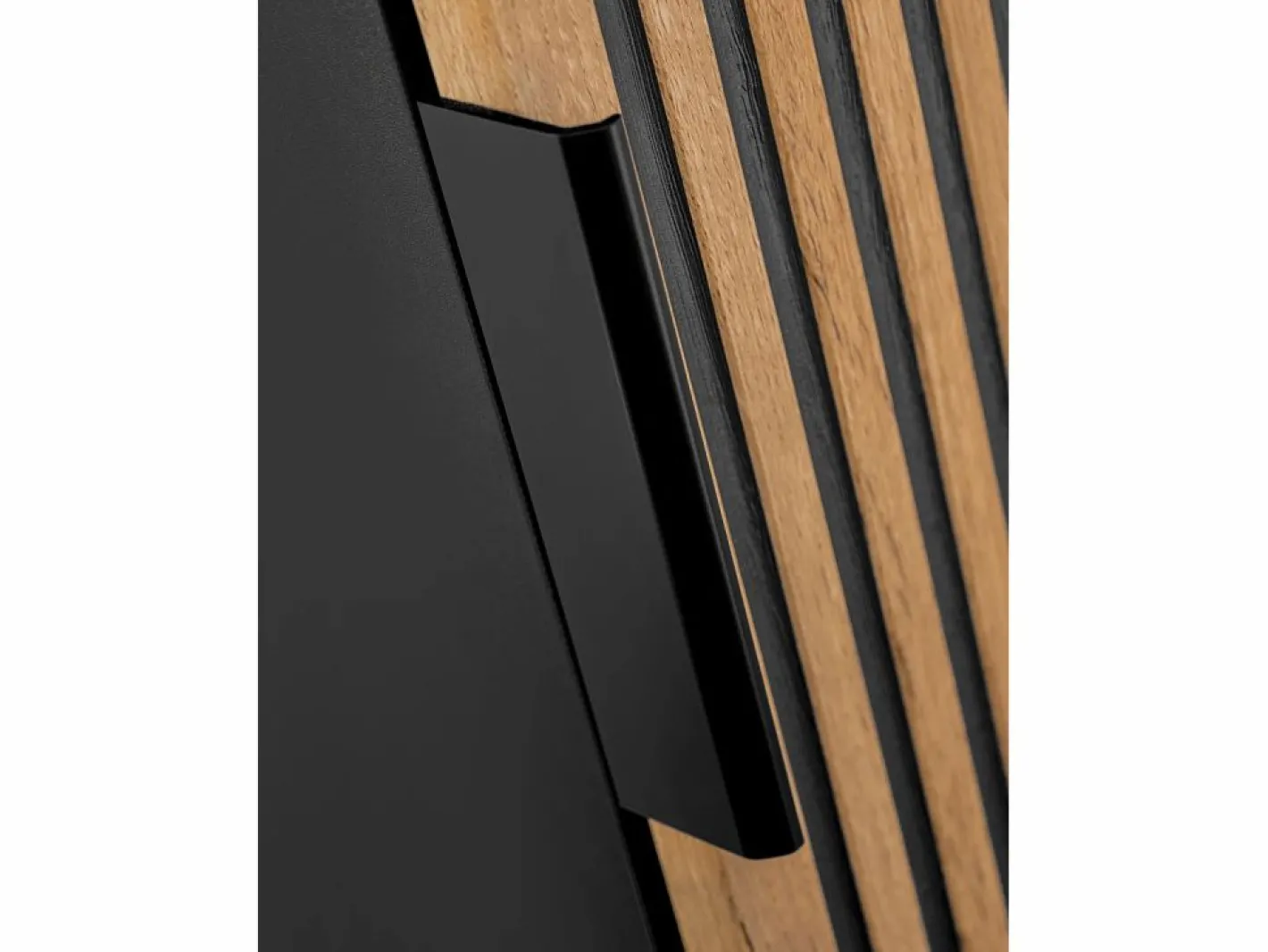 Mueble suspendido y lavabo + columna natural claro y negro, 60 cm, MADELA^Vente-unique Clearance