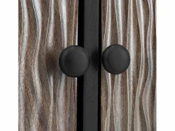 ModernLuxe Mueble Tv|Mueble TV 180×38×50 cm - 2 puertas y 3 cajones - MDF + paneles de partículas - Negro + Natural