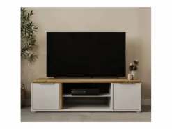 Mueble TV ACCESS - 2 Puertas + 1 Nicho - Roble Hamilton y - 134,8 x 39,6 x 39,1 cm^Calicosy Best