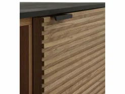 Mueble TV chapado en madera de fresno color con puertas en natural^ Outlet