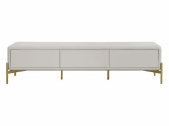 Vente-unique Mueble Tv|Mueble TV con 3 cajones de MDF - y dorado - LYBAKA