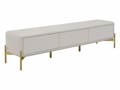 Vente-unique Mueble Tv|Mueble TV con 3 cajones de MDF - y dorado - LYBAKA