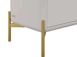 Vente-unique Mueble Tv|Mueble TV con 3 cajones de MDF - y dorado - LYBAKA