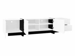 Merax Mueble TV con 2 cajones y 3 puertas - 190 x 35 x 45 cm - Madera MDF y tableros de partículas - + negro Blanco Best