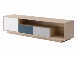 Vente-unique Mueble TV con 1 puerta, 2 cajones y 1 estante - Multicolor - FILUTIA Color natural claro / Multicolor Sale