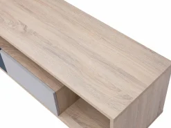 Vente-unique Mueble TV con 1 puerta, 2 cajones y 1 estante - Multicolor - FILUTIA Color natural claro / Multicolor Sale