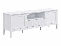 Vente-unique Mueble TV con 2 puertas, 1 cajón y 1 estante de MDF - - NARIVA Blanco Best