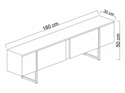 Mueble TV con 2 puertas - Marrón oscuro y dorado - ZIRELDA^Vente-unique