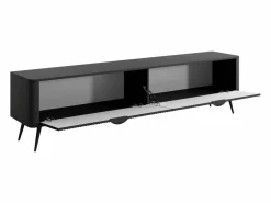 Vente-unique Mueble TV con 2 puertas de MDF - - ELONARIA de Pascal Morabito Negro Outlet