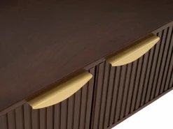 Maison Céphy Mueble Tv|Mueble TV con 2 puertas de madera de mango y metal - Natural y dorado - NEVILI