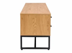 Miliboo Mueble Tv|Mueble TV con acabado de roble claro y metal negro 160 cm LOVATO