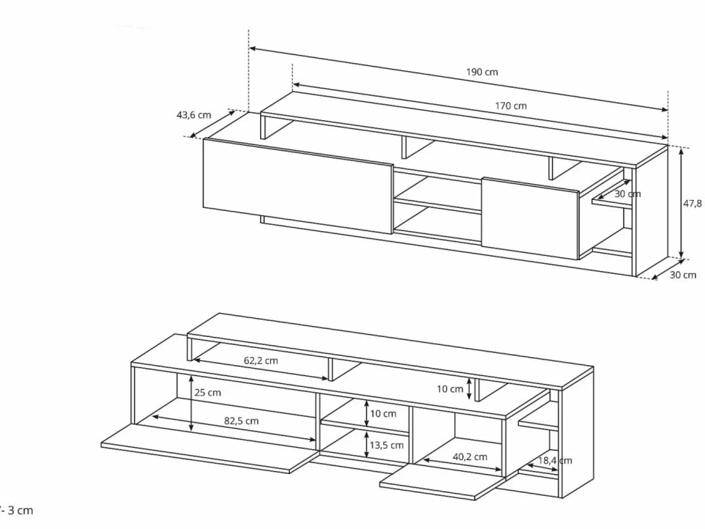 Mueble TV con compartimentos - Color natural y antracita - IDESIA^Vente-unique Sale