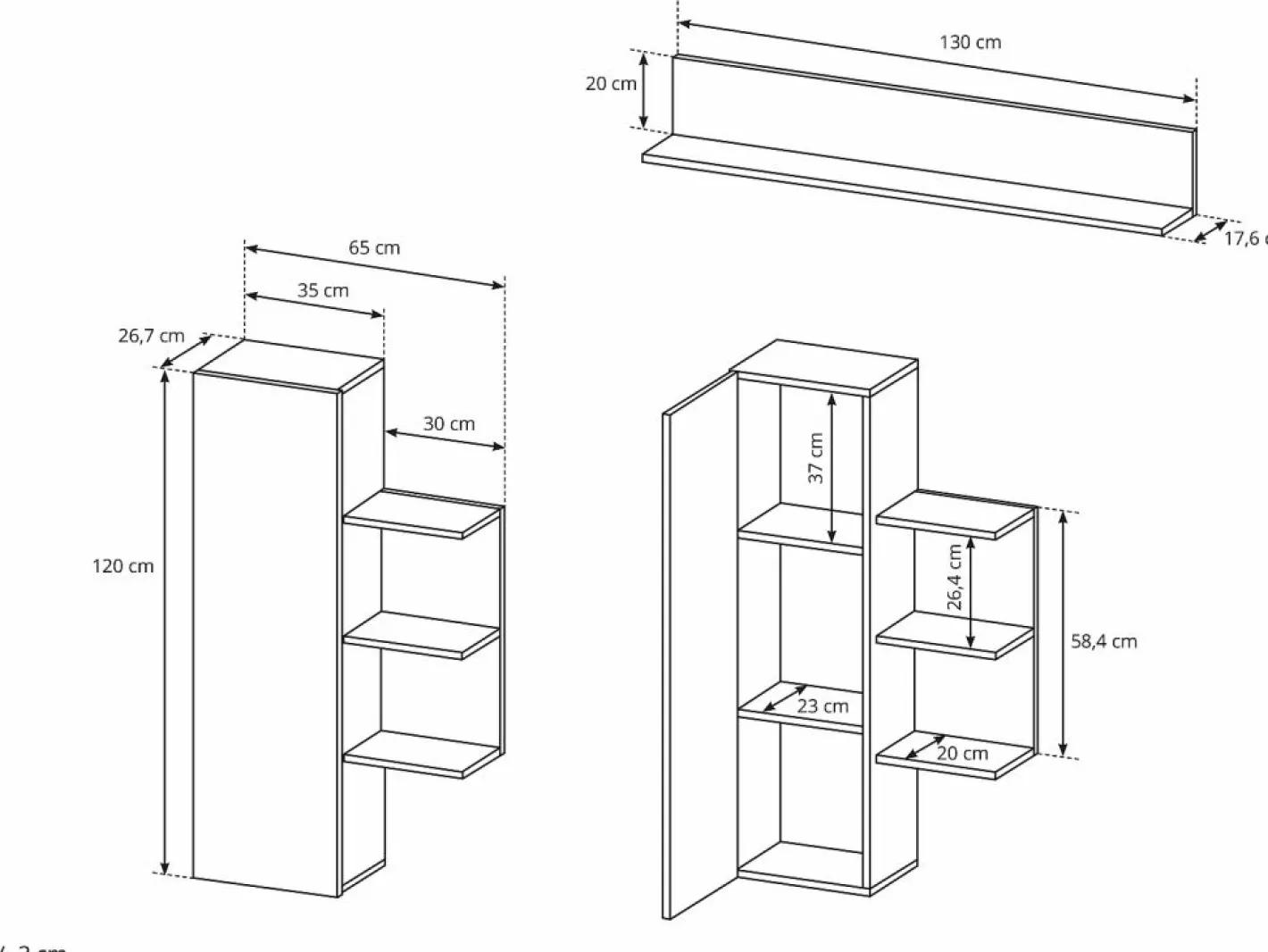 Mueble TV con compartimentos - Color natural y antracita - IDESIA^Vente-unique Sale