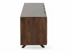 Mueble TV de 2 puertas y 2 cajones de madera maciza de mango Marru00f3n Best