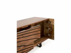 Mueble Tv|Mueble TV de 2 puertas y 2 cajones de madera maciza de mango