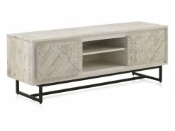 Mueble TV de madera de mango maciza en color patinado^ New