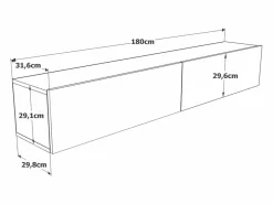 Mueble TV de pared con 2 puertas - Blanco y natural - AUBEPINA^Vente-unique Clearance
