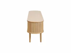 Miliboo Mueble TV de roble claro con almacenaje y 2 puertas correderas 180 cm EPIC Beige Online
