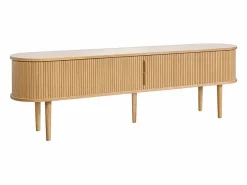 Miliboo Mueble TV de roble claro con almacenaje y 2 puertas correderas 180 cm EPIC Beige Online