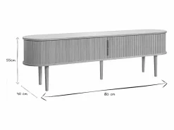 Miliboo Mueble TV de roble claro con almacenaje y 2 puertas correderas 180 cm EPIC Beige Online