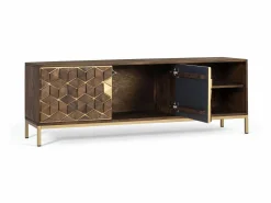Giner y colomer Mueble Tv|Mueble tv en madera de mango y detalles dorados