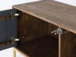 Giner y colomer Mueble Tv|Mueble tv en madera de mango y detalles dorados