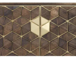 Giner y colomer Mueble Tv|Mueble tv en madera de mango y detalles dorados