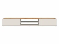 Mueble TV Garda con 2 puertas y 1 estante central brillo y roble 210x35x30 cm^ Outlet