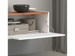 Mueble TV Garda con 2 puertas y 1 estante central brillo y roble 210x35x30 cm^ Outlet