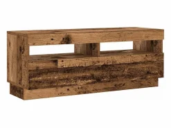 Mueble TV luces LED madera ingeniería envejecida 200x35x40 cm^Clicnbuy Online