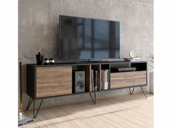 Concept-Usine Mueble Tv|Mueble TV madera y dorado con almacenaje 180 cm BEARN