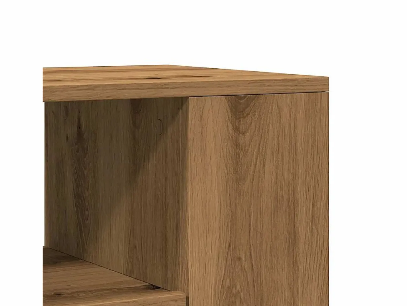 Clicnbuy Mueble TV ruedas madera ingeniería roble artisan 102x34,5x43cm Marru00f3n Outlet