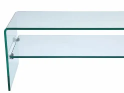Vente-unique Mueble TV STILEOS - 1 hueco - Cristal templado curvo 12 mm Transparente New