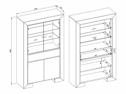Petits-Meubles Vitrina Para Vajilla|Mueble vajillero 4 puertas 1 cajón Lucius Madera y