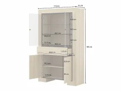 Petits-Meubles Vitrina Para Vajilla|Mueble vajillero 4 puertas 1 cajón Lucius Madera y