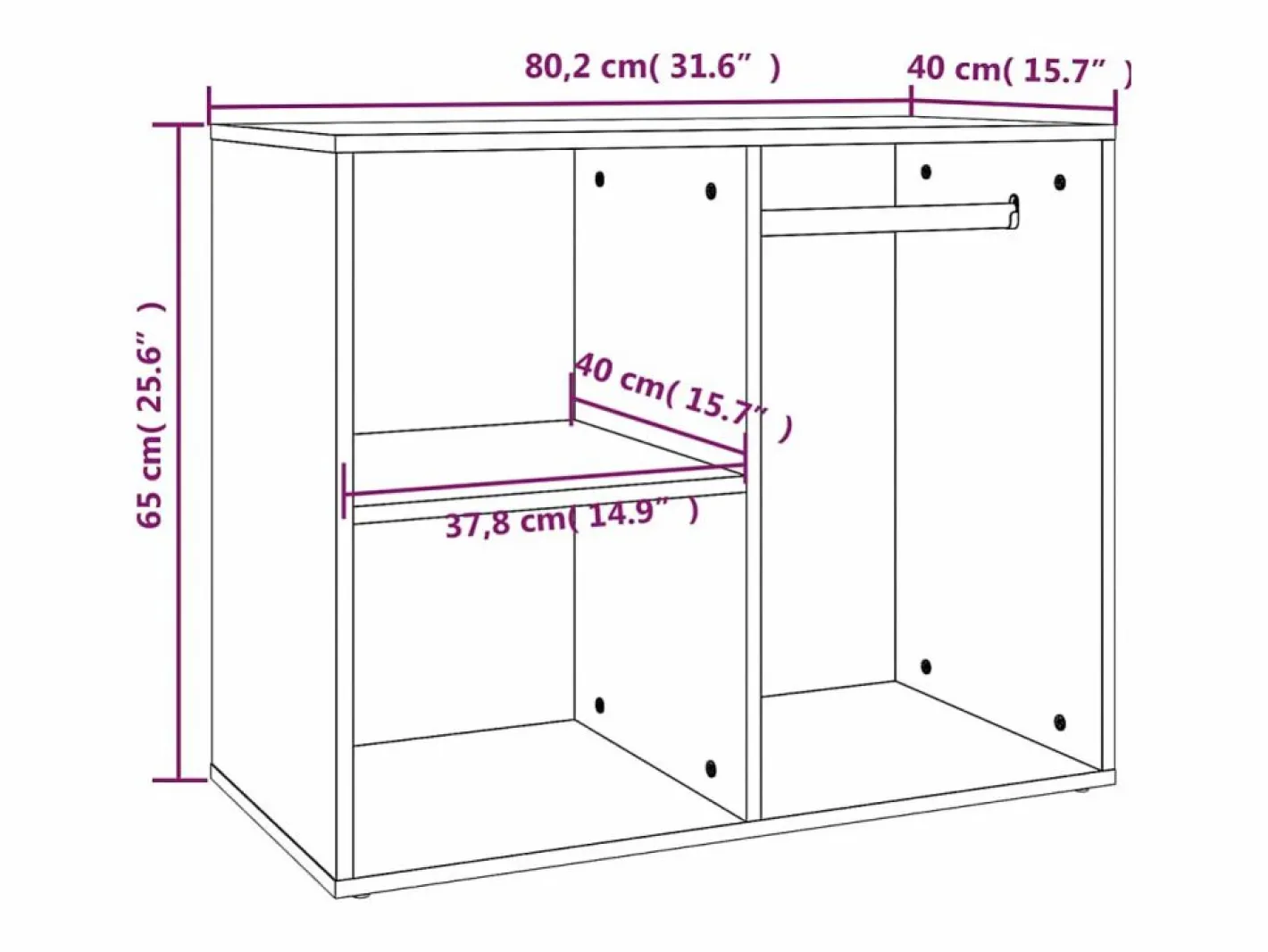 Mueble vestidor madera contrachapada hormigón 80x40x65 cm^vidaxl Hot