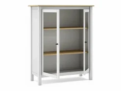 Mueble vitrina para comedor modelo Miguel 2 puertas acabado /roble, 40cm(fondo) 110c Blanco Discount