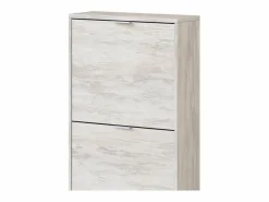 Mueble Zapatero 3 Puertas con Gran Capacidad con Acabado en Color Roble Blanqueado - Dim: 60 cm (Ancho) x 113 cm (Alto) x 22 cm (Fondo)^ Clearance