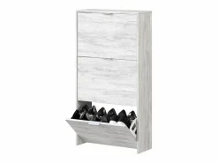 Mueble Zapatero 3 Puertas con Gran Capacidad con Acabado en Color Roble Blanqueado - Dim: 60 cm (Ancho) x 113 cm (Alto) x 22 cm (Fondo)^ Clearance