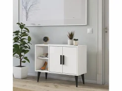 Mueble zapatero moderno para recibidor y salón 90x35x70cm Arizona - Blanco New
