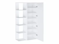 Vente-unique Zapatero|Mueble De Almacenaje|Mueble zapatero con 4 estantes y 1 puerta espejo - - SYLANY