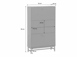 Mueble zapatero con 3 puertas acanaladas^Sweeek New