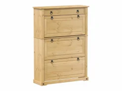 Mueble zapatero Corona madera maciza de pino 99x32x138 cm ES159669 Marru00f3n Sale