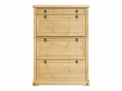 Mueble zapatero Corona madera maciza de pino 99x32x138 cm ES159669 Marru00f3n Sale