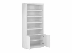 Vente-unique Zapatero|Mueble De Almacenaje|Mueble zapatero de 5 estantes y 2 puertas con luces LED en MDF - - DOLMINA