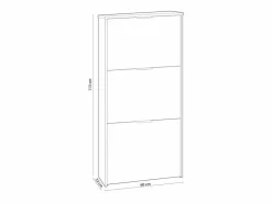 Loungitude Mueble zapatero de 3 puertas abatibles - L60 cm Color natural claro Online