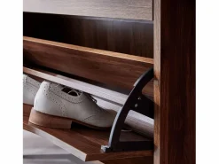 Sweeek Librería|Mueble zapatero de madera de nogal con 3 puertas nogal