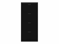 Mueble zapatero madera contrachapada 63x24x147 cm ES286083 Negro