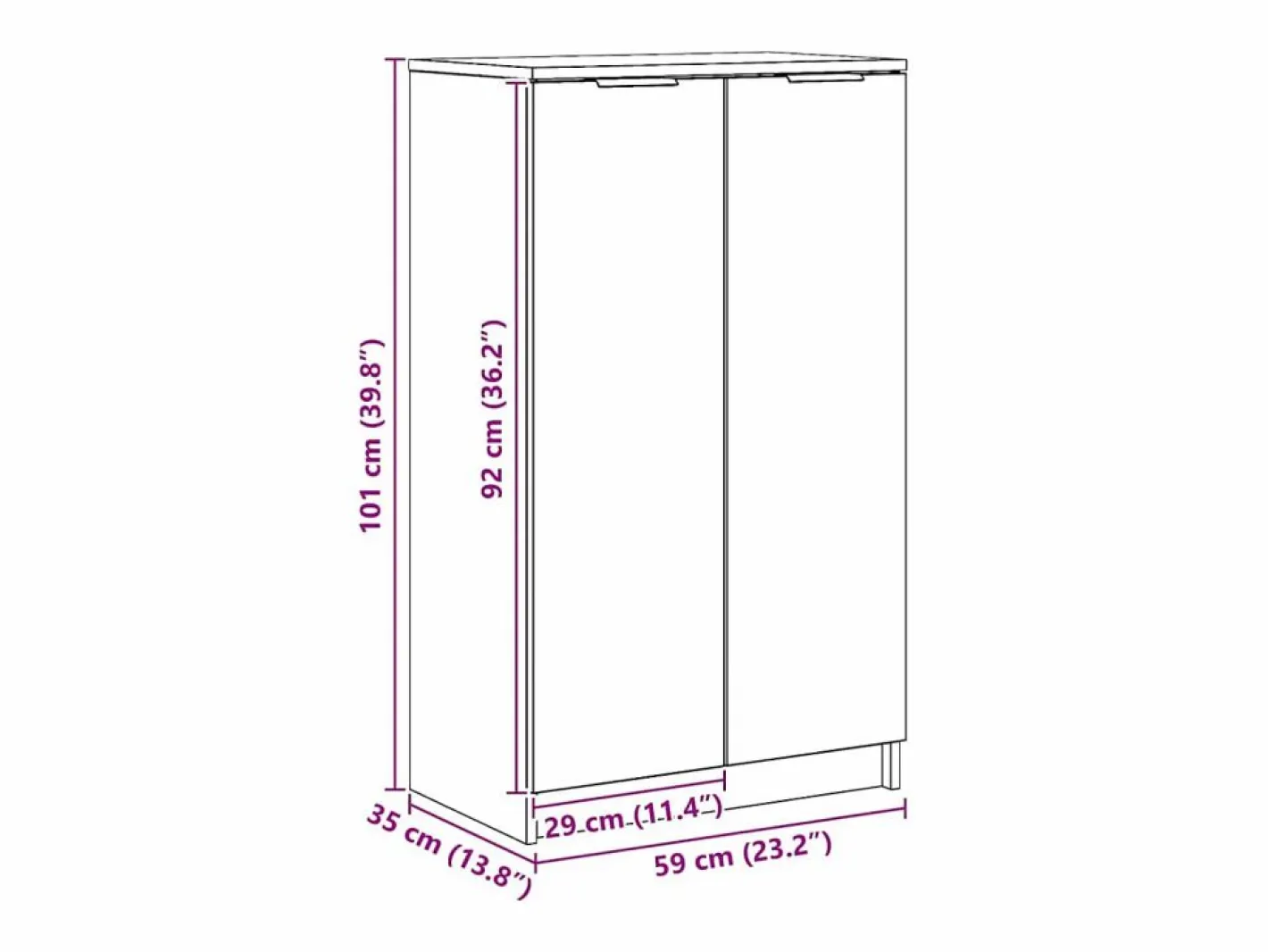 vidaxl Zapatero|Mueble De Almacenaje|Mueble zapatero madera ingeniería roble artisian 59x35x100,5 cm